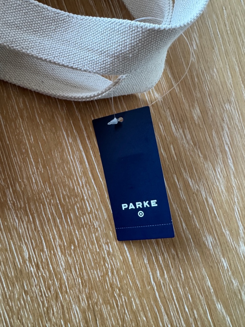 Parke x Target - Mini Canvas Tote Bag in Natural Cream with Red Embroidered Logo - Picture 13 of 16